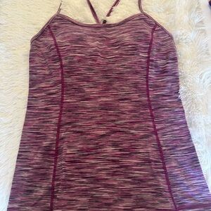 Athleta Purple Striped Tank Top